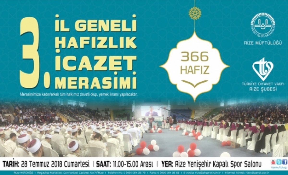 Rize'de Bu Yıl 366 Hafız İcazet Alacak