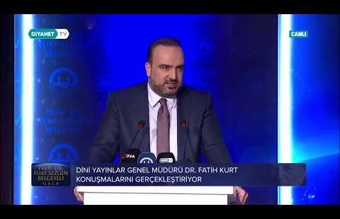 Dini Yayınlar Genel Müdürü Dr. Fatih Kurt, Prof. Dr. Fuat Sezgin Belgeseli Gala Gecesi'nde Konuştu